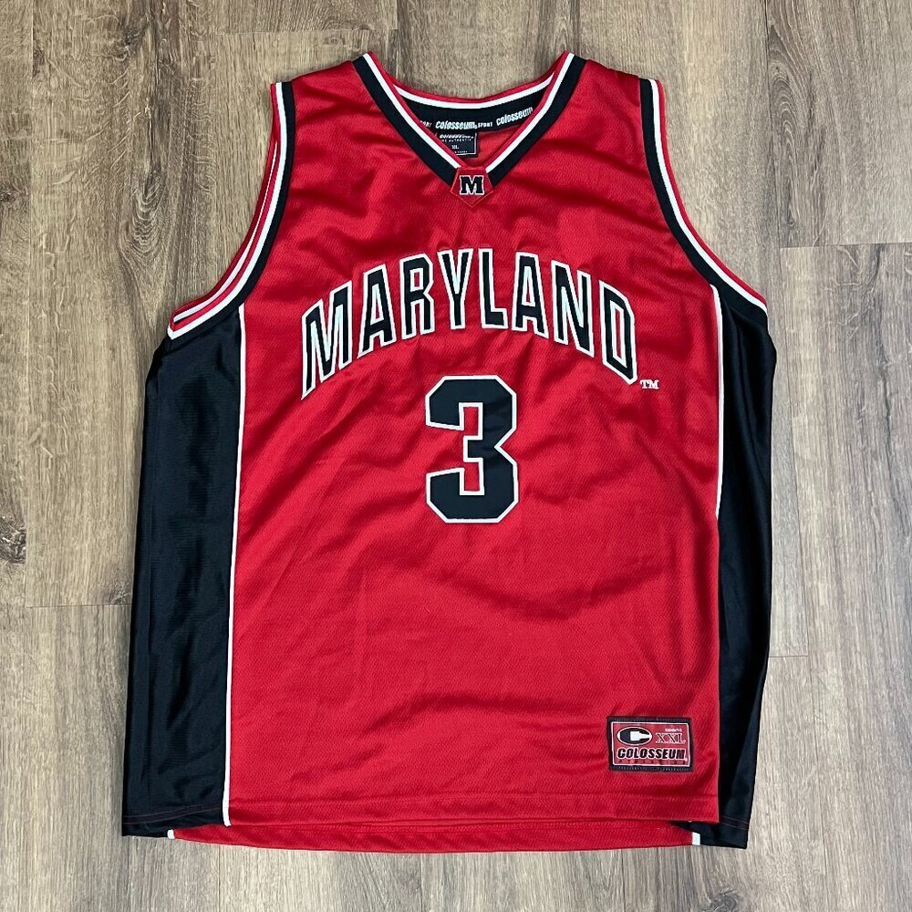 Colosseum Mens Basketball Jersey Maryland Terrapins #3 XL Red